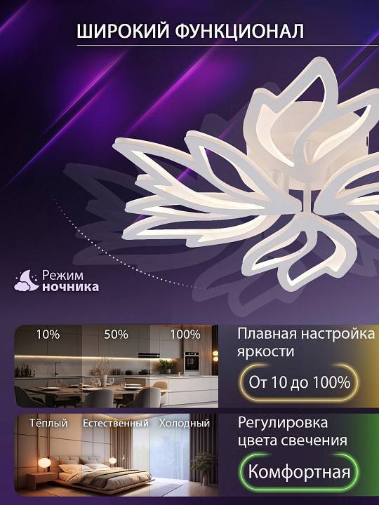 Потолочная люстра Natali Kovaltseva RIF LED LAMPS 81118/5C