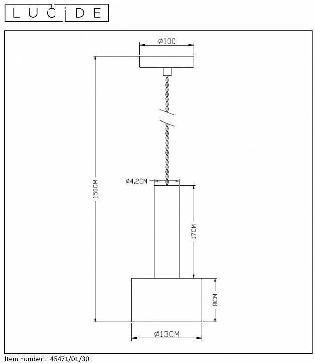 Подвесной светильник Lucide Teun 45471/01/30
