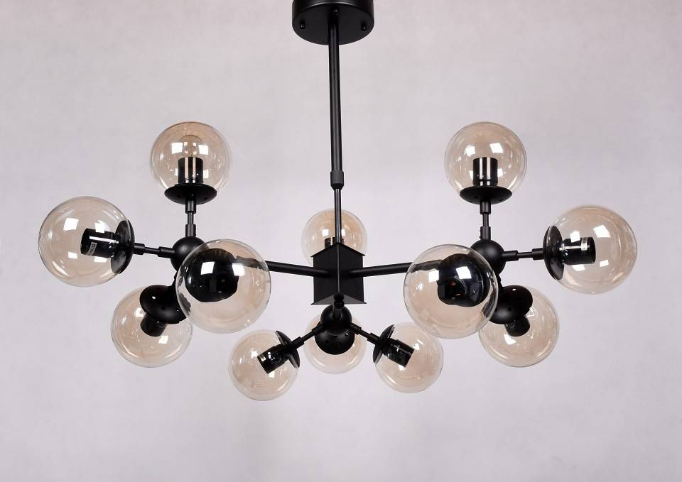 Люстра на штанге Lumina Deco Zodiak LDP 160-12 BK