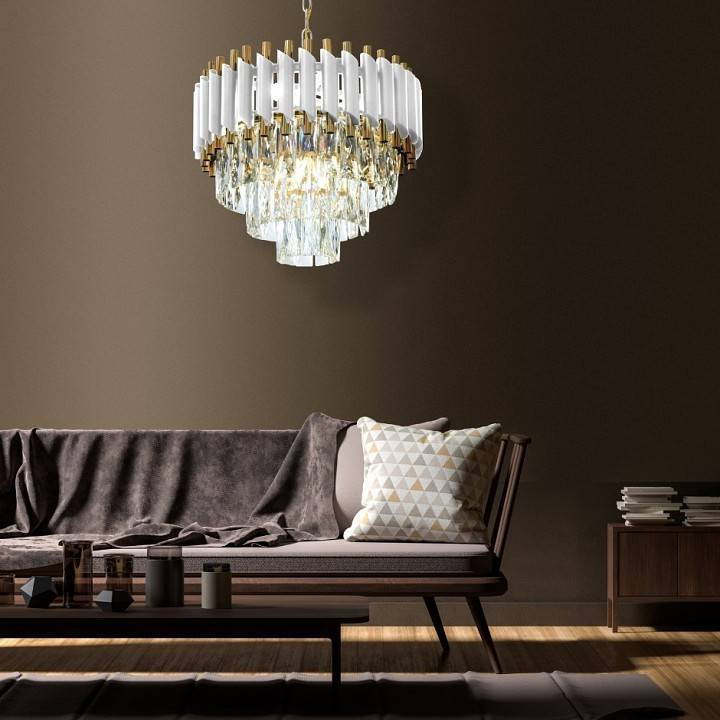 Подвесная люстра Lumina Deco Funneli LDP 6003-400 WT+F.GD