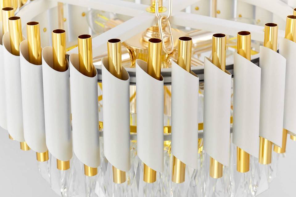 Подвесная люстра Lumina Deco Funneli LDP 6003-400 WT+F.GD