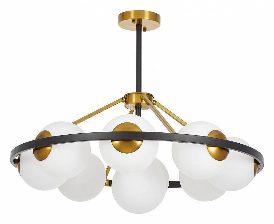 Люстра на штанге LUMINA DECO Donzano LDP 8034-9 BK+WT