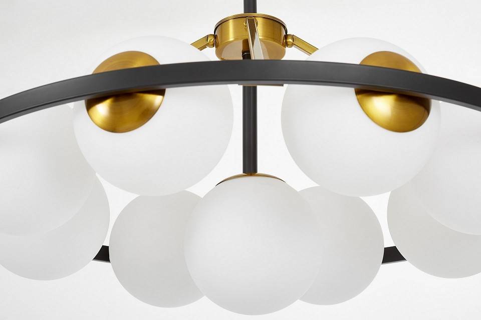 Люстра на штанге LUMINA DECO Donzano LDP 8034-9 BK+WT