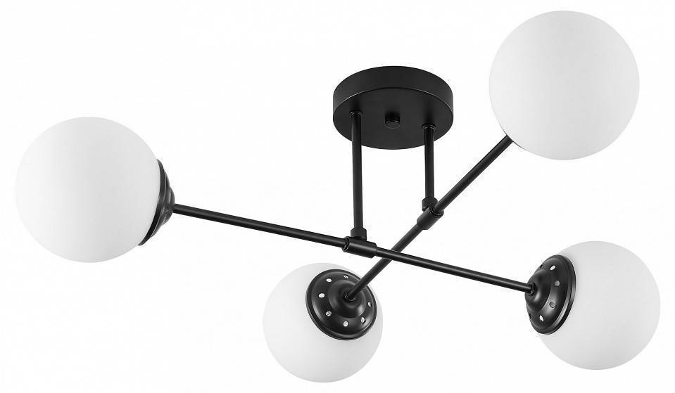 Люстра на штанге LUMINA DECO Fino 4 лампы черная TC 2003-4 BK