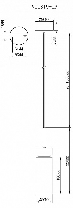 Подвесной светильник Moderli Almero V11819-1P