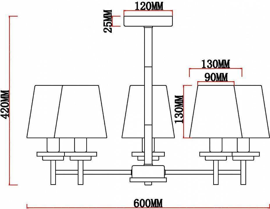 Люстра на штанге MyFar Daniel 5 ламп MR1841-5C