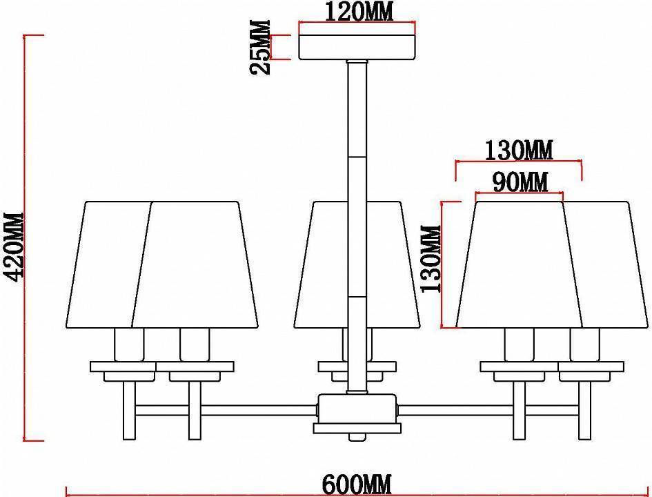 Люстра на штанге MyFar Daniel 5 ламп MR1851-5C