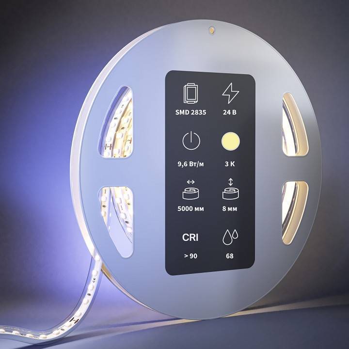 Лента светодиодная Maytoni Ultra 24 В 9.6 Вт/м 3000 К IP68 5 м 201212