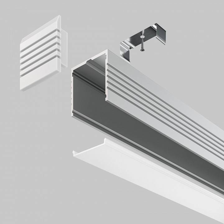 Профиль алюминиевый накладной Maytoni 2 м серебристый ALM-3535A-S-2M