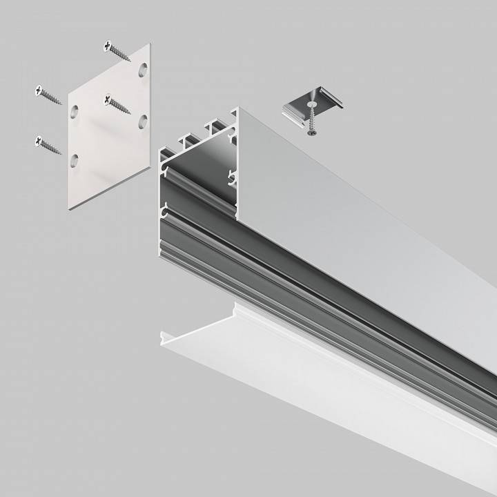 Профиль алюминиевый накладной Maytoni 2 м серебристый ALM-3535B-S-2M