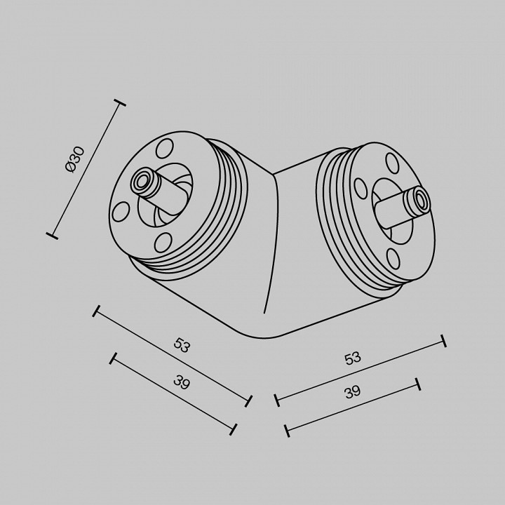 Соединитель угловой L-образный для треков накладных Maytoni  CA014CL-B