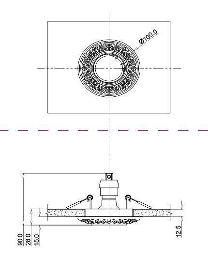 Встраиваемый светильник Maytoni Gyps Classic DL280-1-01-W