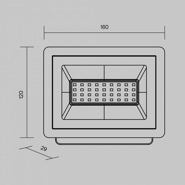 Прожектор светодиодный Maytoni Flood 30 Вт 6000 К FL001-L30B6K