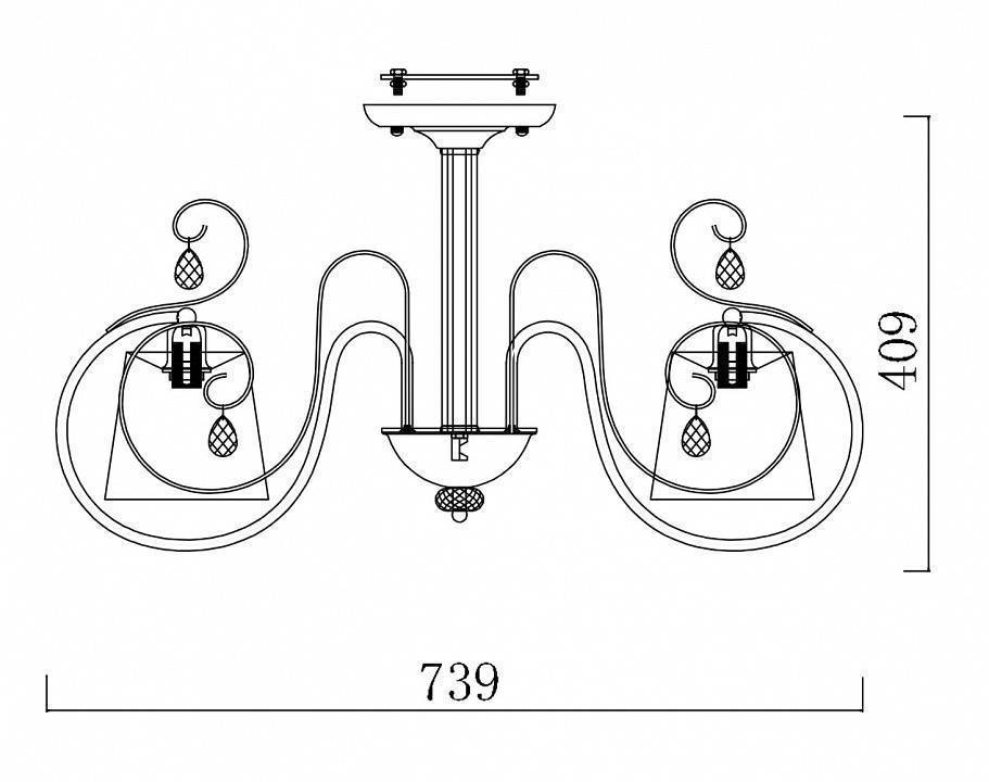 Люстра на штанге Freya Simone 5 ламп FR2020-CL-05-CH