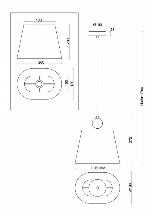 Подвесной светильник Freya Soho 1 лампа FR2028PL-01N