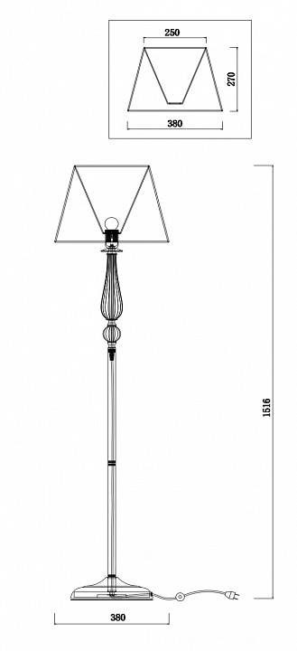 Торшер Freya Inessa FR2685FL-01BZ