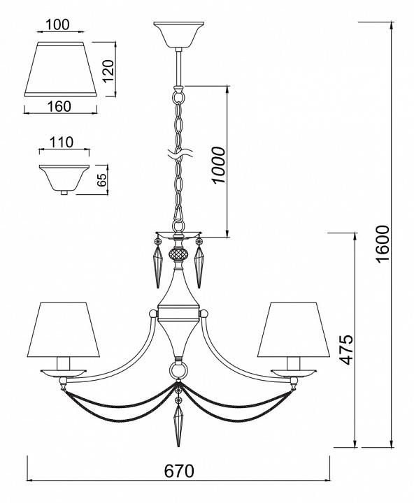 Подвесная люстра Freya Garcia 5 ламп FR2908-PL-05-BZ