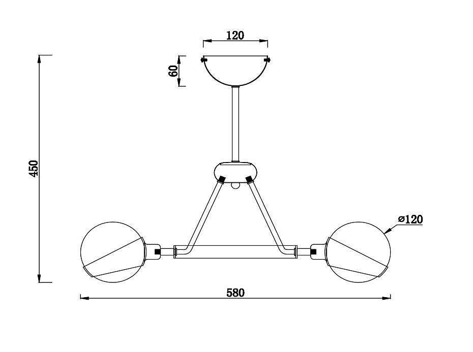 Люстра на штанге Freya Silvia 5 ламп FR5009PL-05B