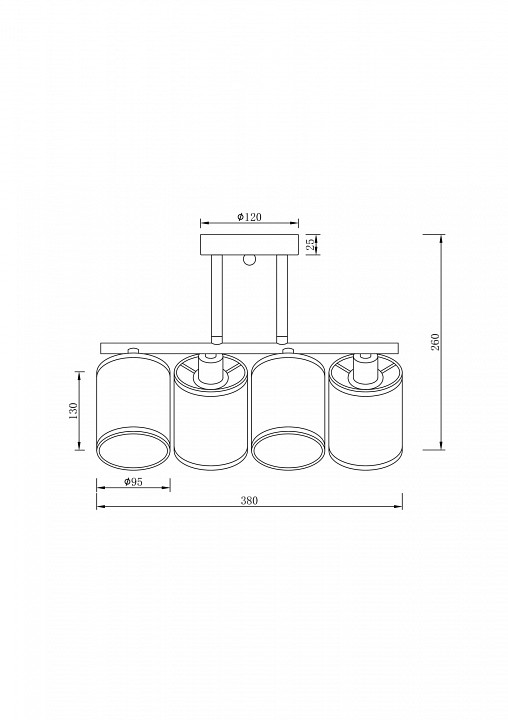 Люстра на штанге Freya Course 4 лампы FR5136PL-04CH