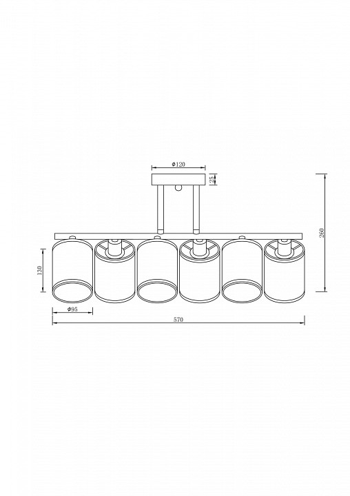 Люстра на штанге Freya Course 6 ламп FR5136PL-06CH