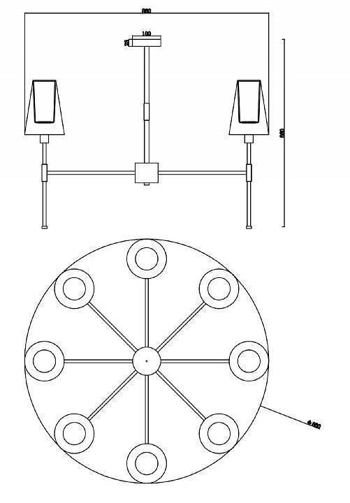 Люстра на штанге Freya Tida FR5196PL-08BBS