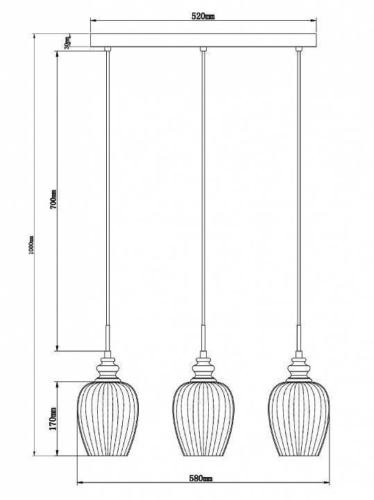 Подвесной светильник Maytoni Blues 3 лампы MOD044-PL-03-N