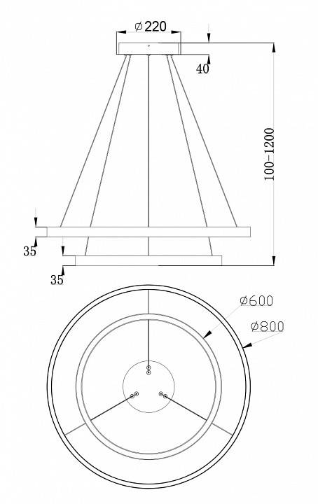 Подвесной светильник Maytoni Rim MOD058PL-L74BS4K