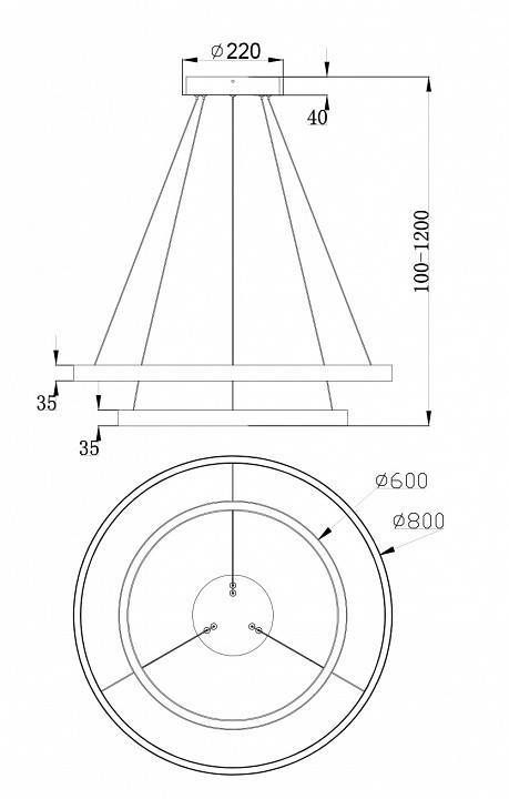 Подвесной светильник Maytoni Rim 74 Вт 4000K MOD058PL-L74W4K