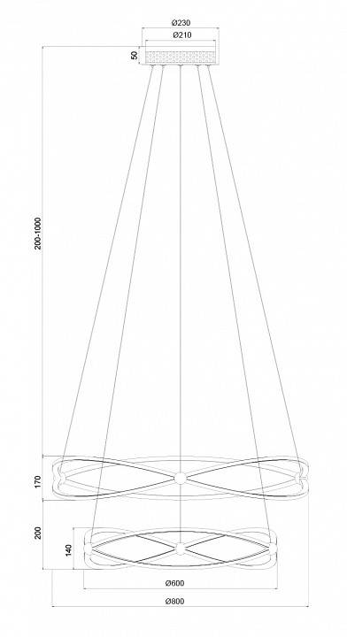 Подвесной светильник Maytoni Weave LED 103 Вт 3000K MOD062PL-L103CH3K