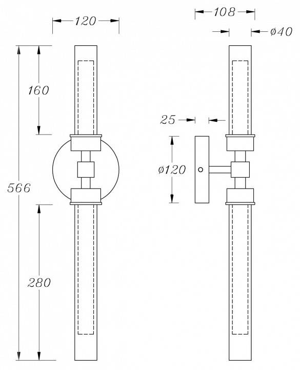 Бра светодиодное Maytoni Stelo 7 Вт 3000 K MOD116WL-L7BS3K