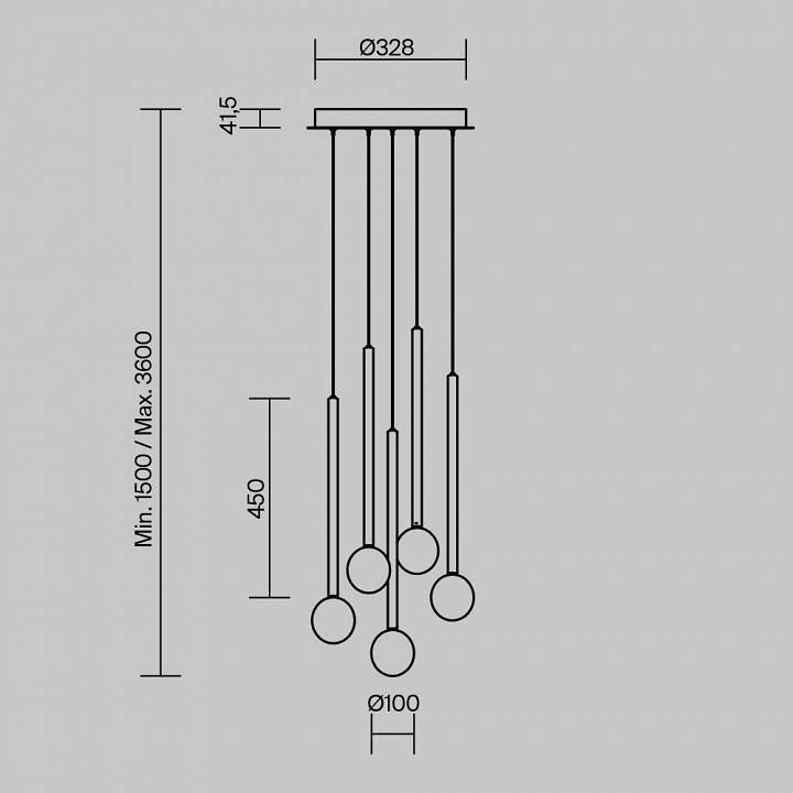 Подвесная люстра Maytoni Bubble dream MOD383PL-L16BBS3K