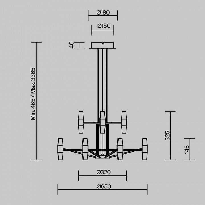 Подвесная люстра Maytoni Arana MOD401PL-L72BS3K