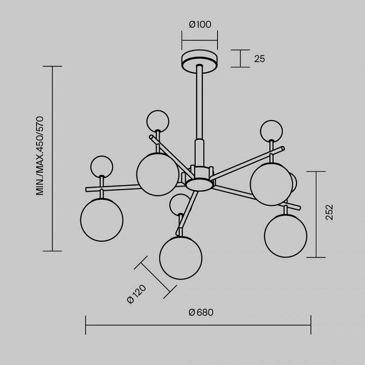 Люстра на штанге Maytoni Museo MOD436PL-05BS