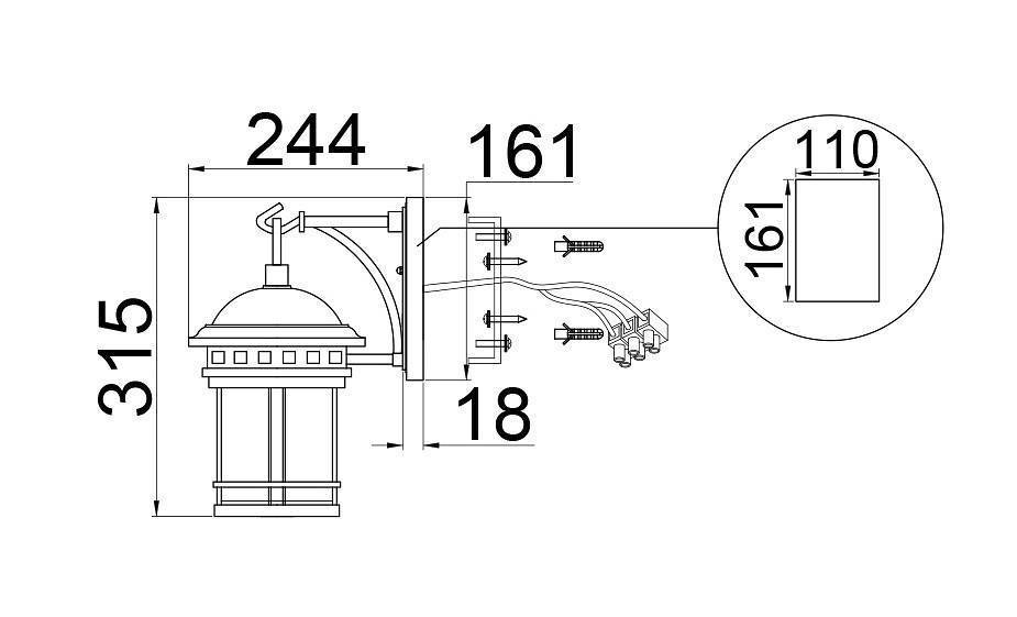 Настенный светильник Maytoni Salamanca бронза O031WL-01BR