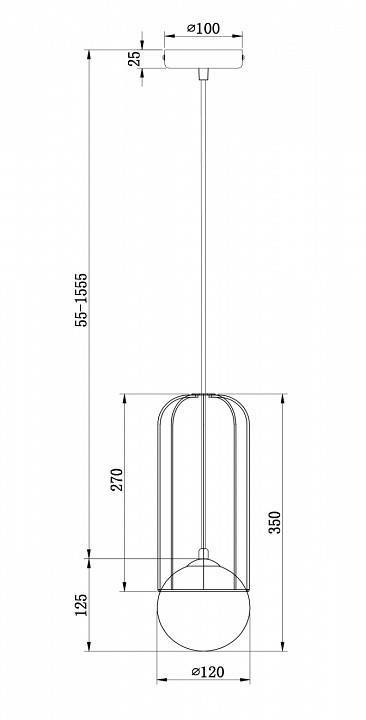 Подвесной светильник Maytoni Telford P361PL-01G