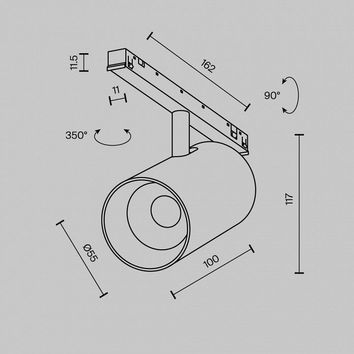 Светильник на штанге Maytoni Technical Focus Led TR243-12W3K-B