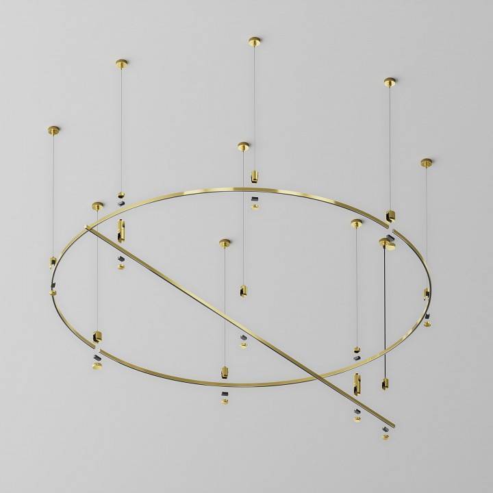 Шинопровод трековый накладной Maytoni Flarity круглый D1500 мм латунь TRX154-2SR-D1500-BS