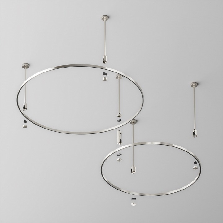 Шинопровод трековый накладной Maytoni Flarity круглый D800 мм латунь TRX154-R-D800-PT