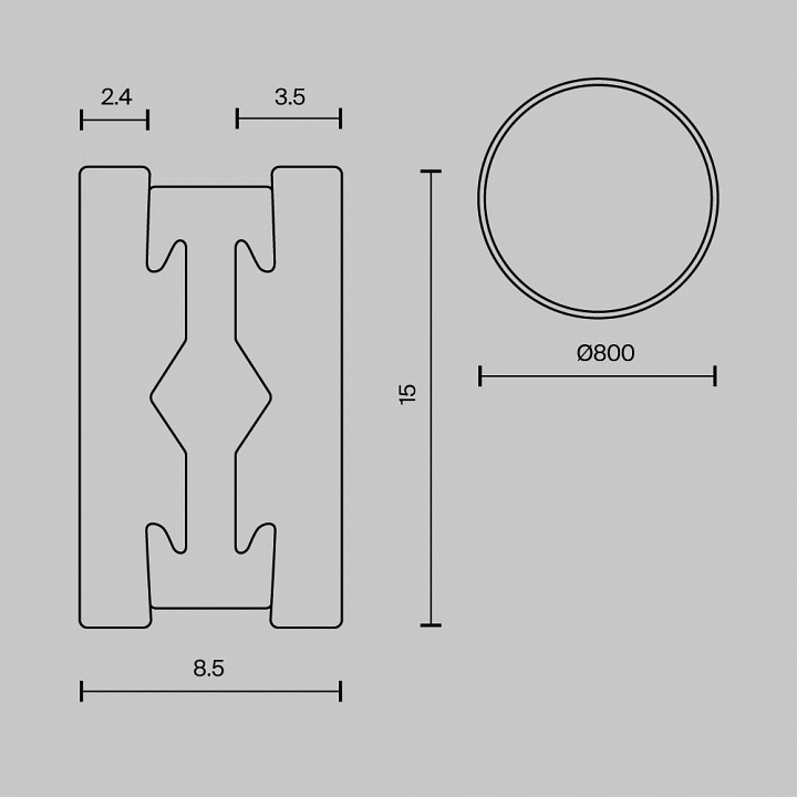 Шинопровод трековый накладной Maytoni Flarity круглый D800 мм латунь TRX154-R-D800-PT