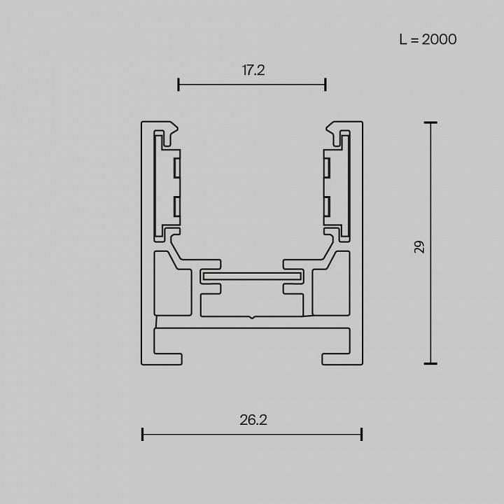 Шинопровод магнитный накладной Maytoni Exility 2 м черный TRXM034-412B