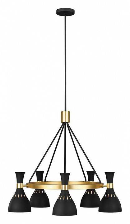 Люстра на штанге Feiss Joan 5 ламп FE-JOAN5-MB