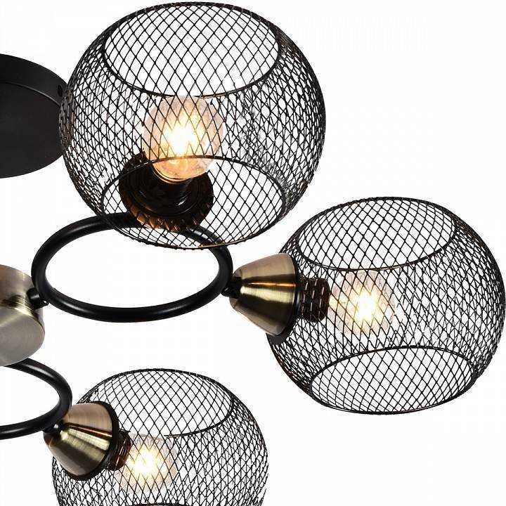 Люстра на штанге Reluce 6 ламп BK+AB 01281-0.3-06 BK+AB