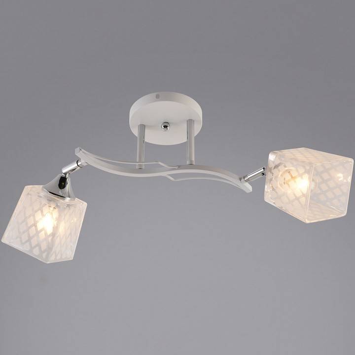 Спот De Markt 01594-0.3-02 WH+CR 2 лампы белый хром 01594-0.3-02 WH+CR