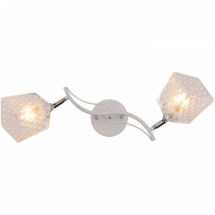 Спот De Markt 01594-0.3-02 WH+CR 2 лампы белый хром 01594-0.3-02 WH+CR