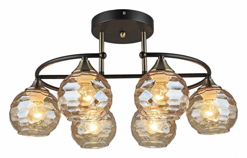 Люстра на штанге Reluce 02000-1 6 ламп 02000-0.3-06 BK+AB