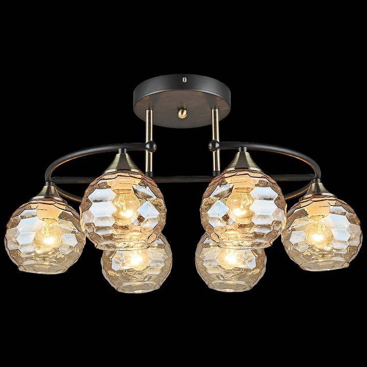 Люстра на штанге Reluce 02000-1 6 ламп 02000-0.3-06 BK+AB