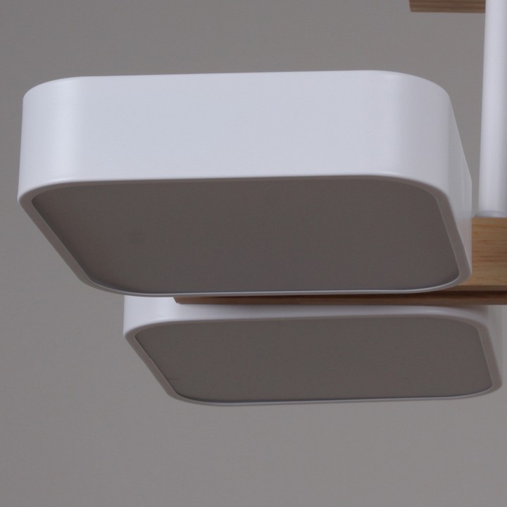 Люстра на штанге De Markt 03359-0.3-06 6 ламп белый дерево 03359-0.3-06 WH+WOOD