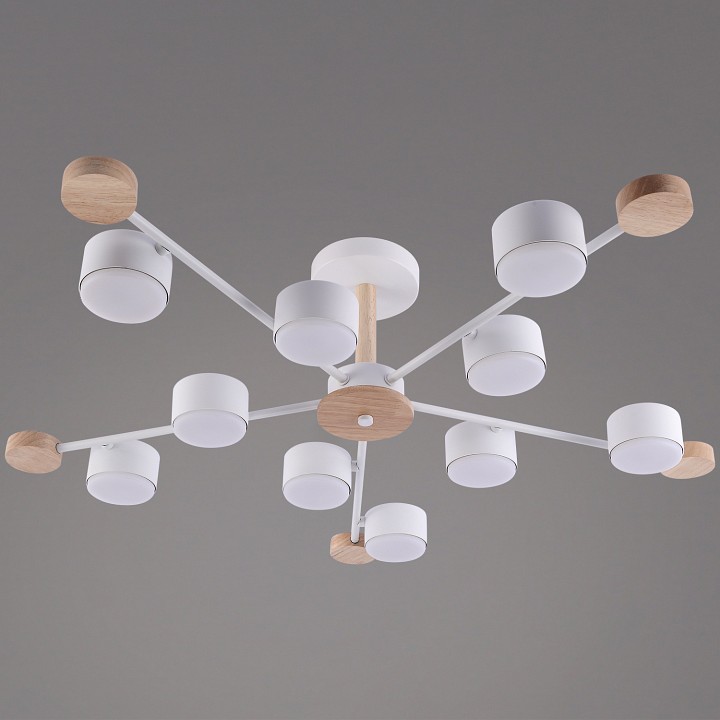 Люстра на штанге De Markt 03751-0.3-10 10xGX53 белый/дерево 03751-0.3-10 WT+WOOD GX53