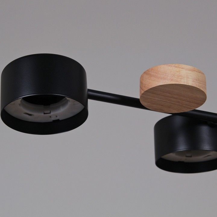 Люстра на штанге De Markt 03758-0.3-06 6xGX53 черный/дерево 03758-0.3-06 BK+WOOD GX53