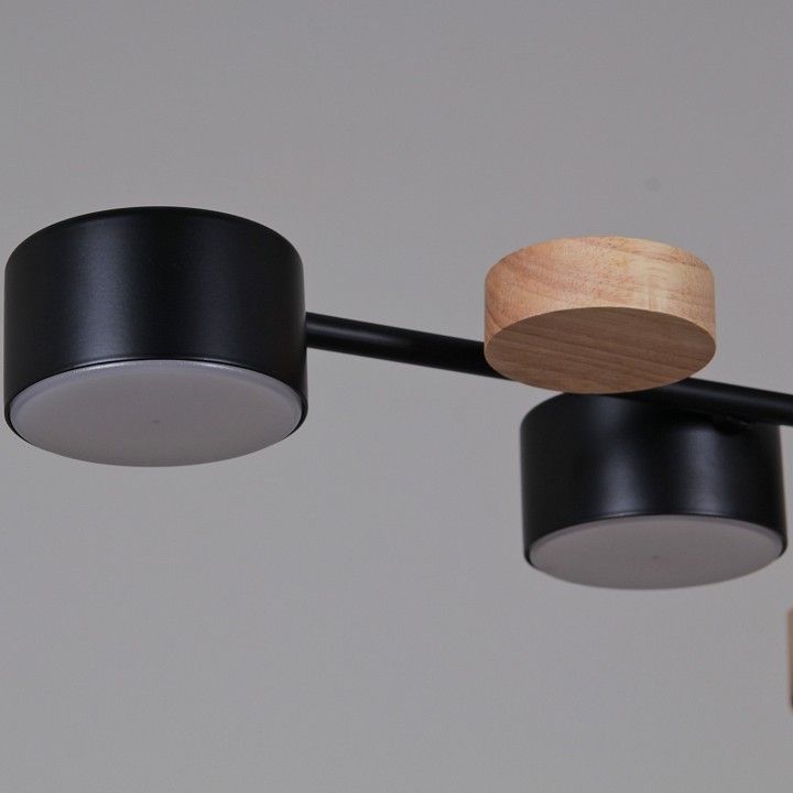 Люстра на штанге De Markt 03758-0.3-06 6xGX53 черный/дерево 03758-0.3-06 BK+WOOD GX53